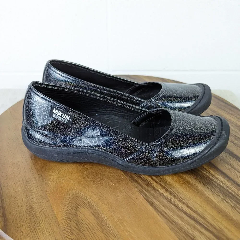 Mukluk Women's Sandy Shoes Black Sparkle Slip On Size 11